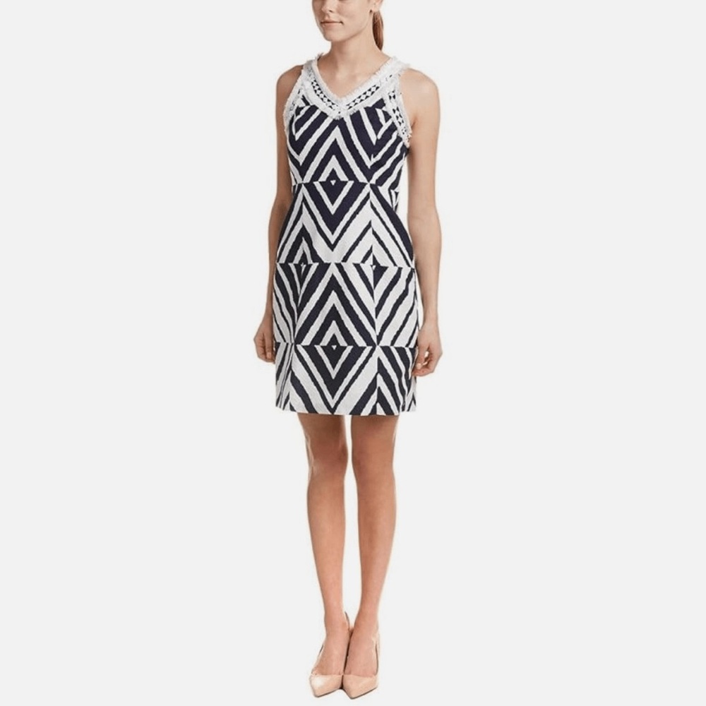 Taylor Jacquard Keyhole Back Halter Dress